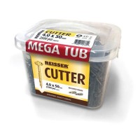 Reisser Mega Tub - Cutter Csk Pozi Yellow Woodscrews 5.0 x 80mm (1000pcs) c/w 2 x 25mm bits £57.95